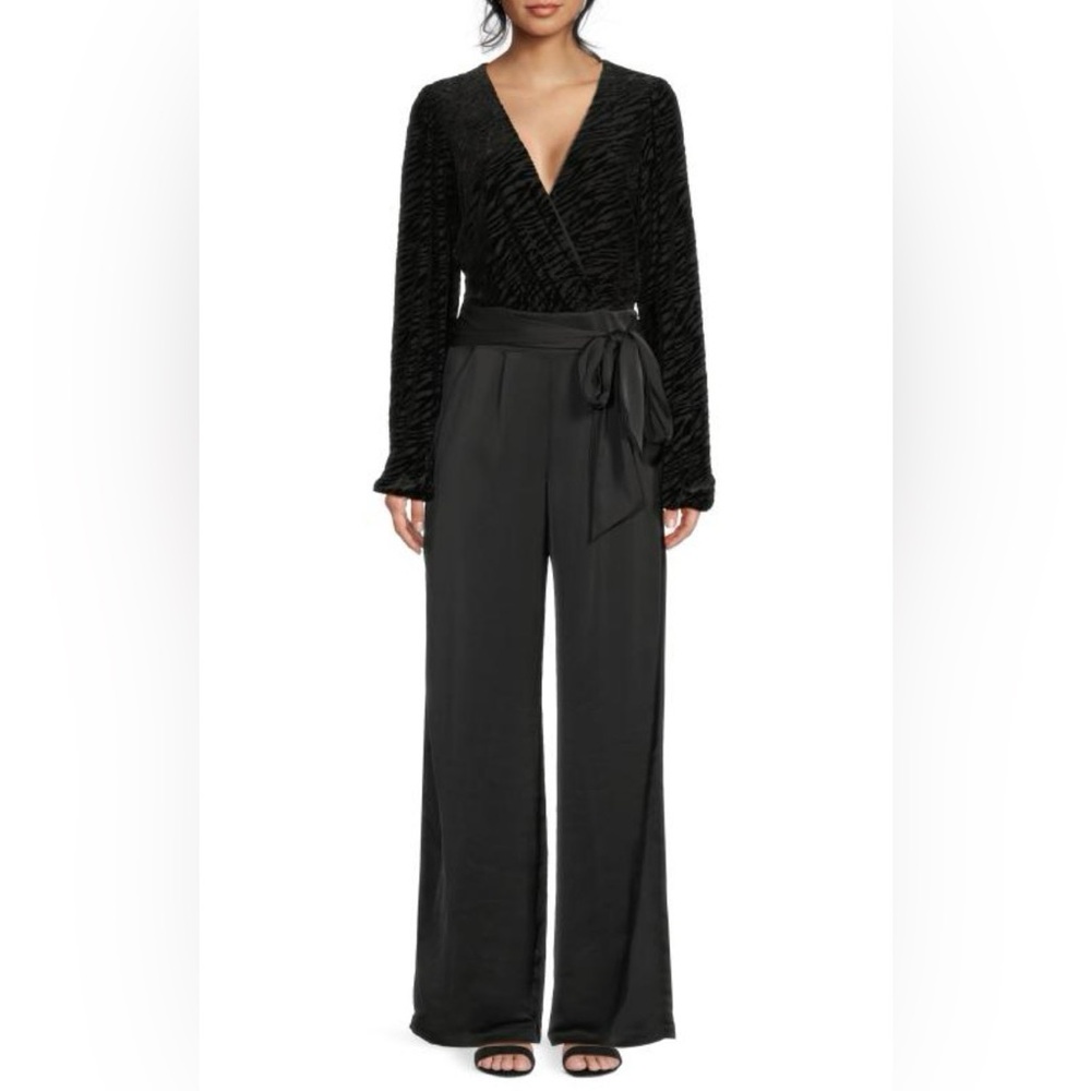 RAMY BROOK black silk wide leg jumpsuit - Size 2